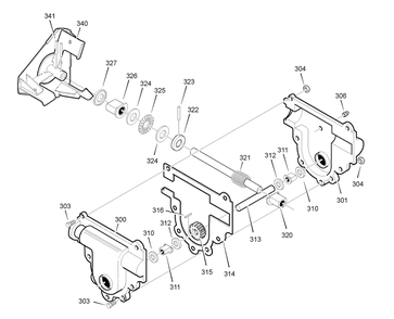 Gear Case (1742331) Diagram and Parts List for 1695731 2009 Briggs and Stratton Snow Blower